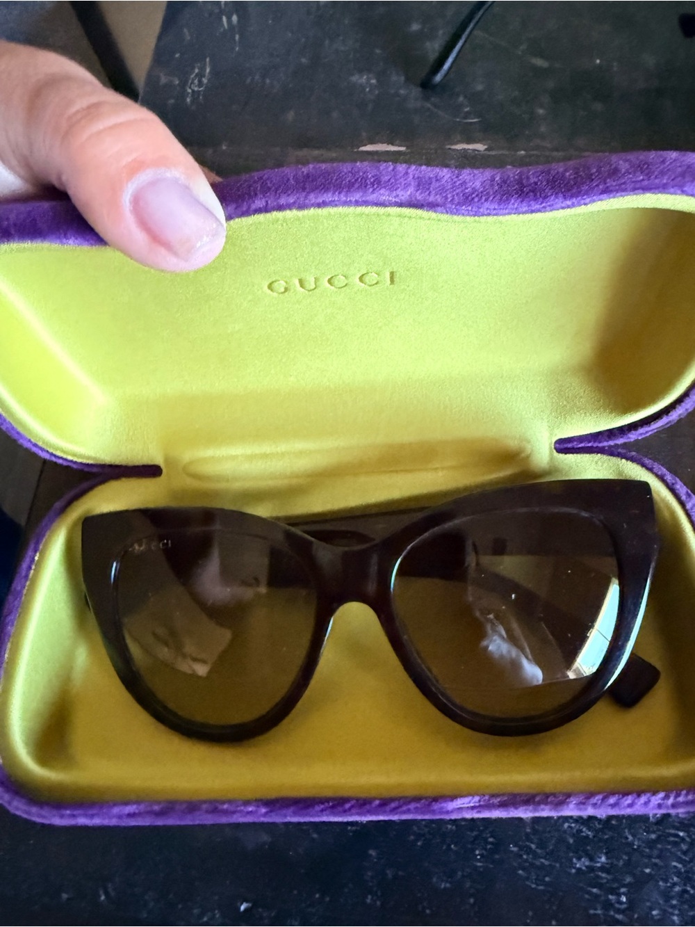 Gucci Women's Cat Eye Sunglasses in Brown